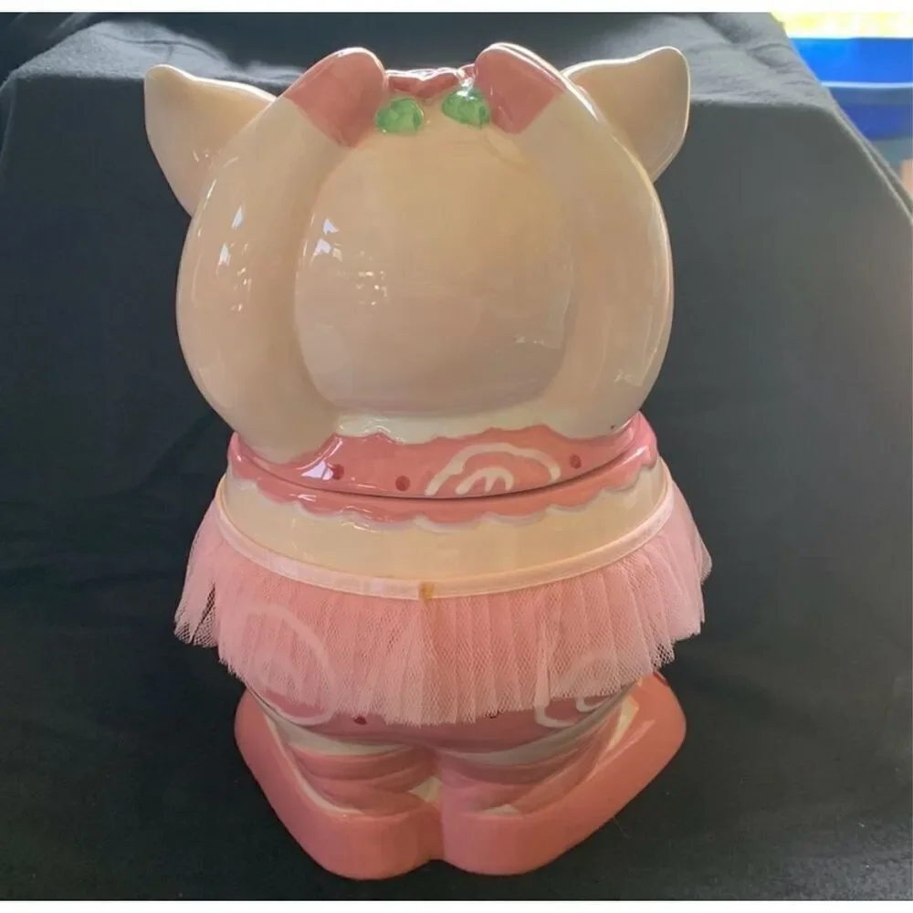 Vintage Ballerina Tutu Pig Piggy Cookie Jar Pink Cutesy Girlie Home Decor